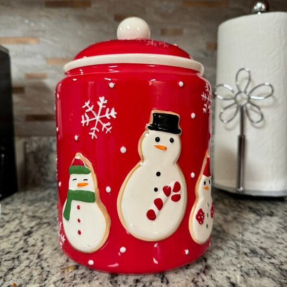 Vintage Hallmark Snowman Christmas Holiday Canisters Cookie Jars - Picture 1 of 6